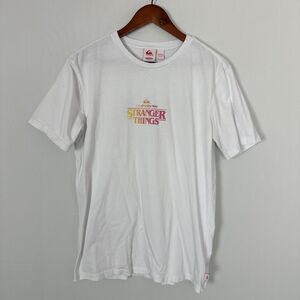 Quicksilver X Stranger Things Short Sleeve White Size Small Adult T-Shirt Top